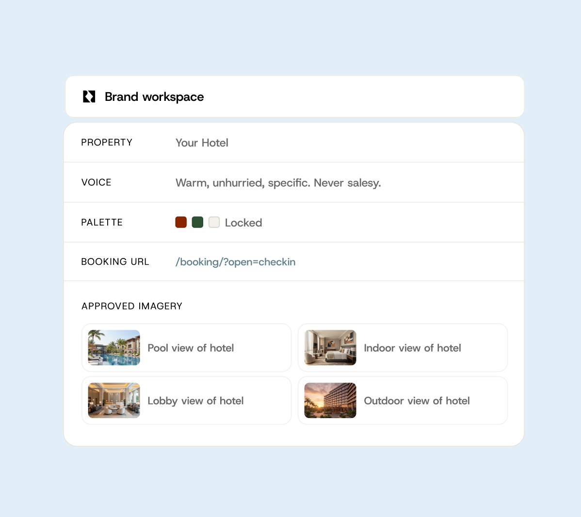 Brand workspace preview
